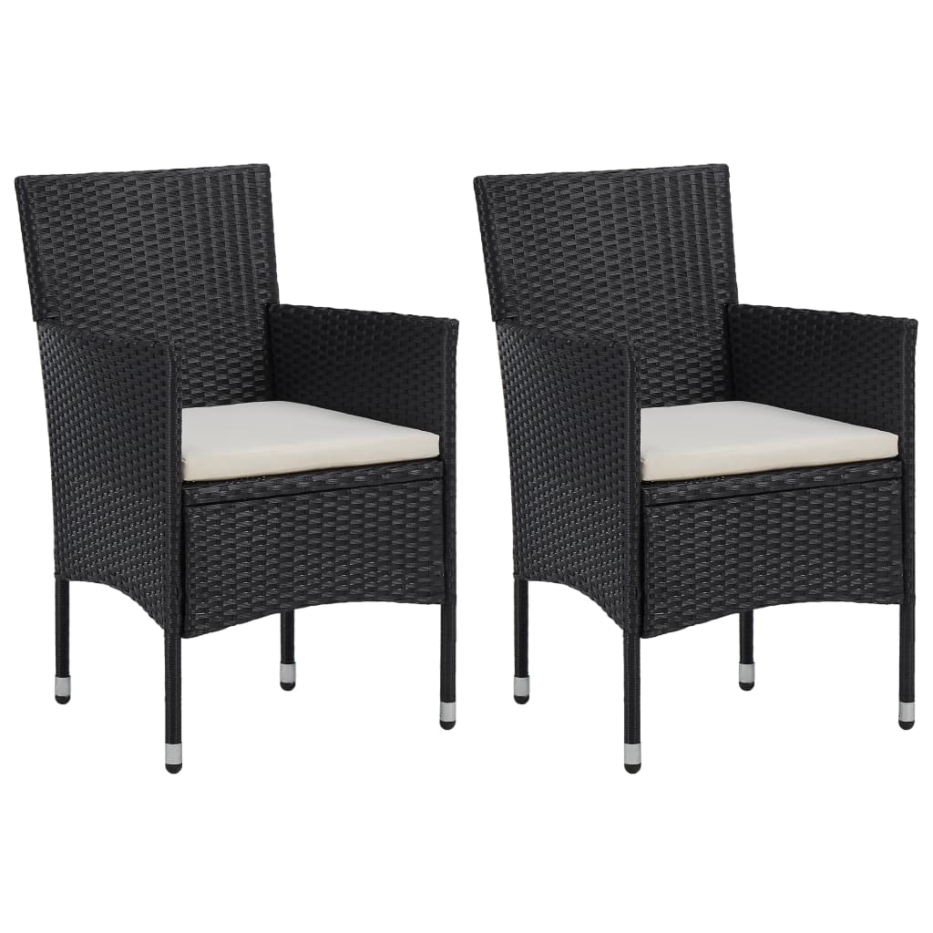 Garten-Essstühle 2 Stk. Poly Rattan Beige