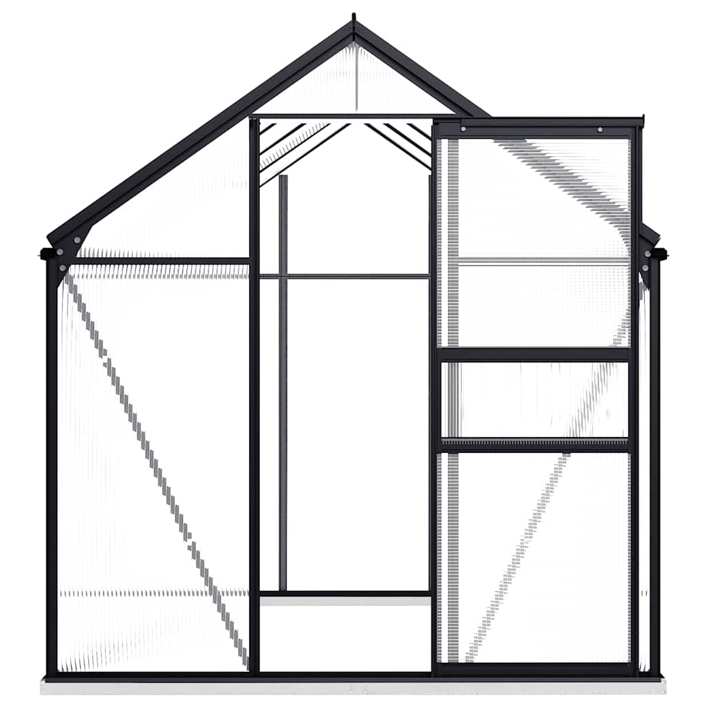Gewächshaus mit Fundament Anthrazit Aluminium 3,61 m²