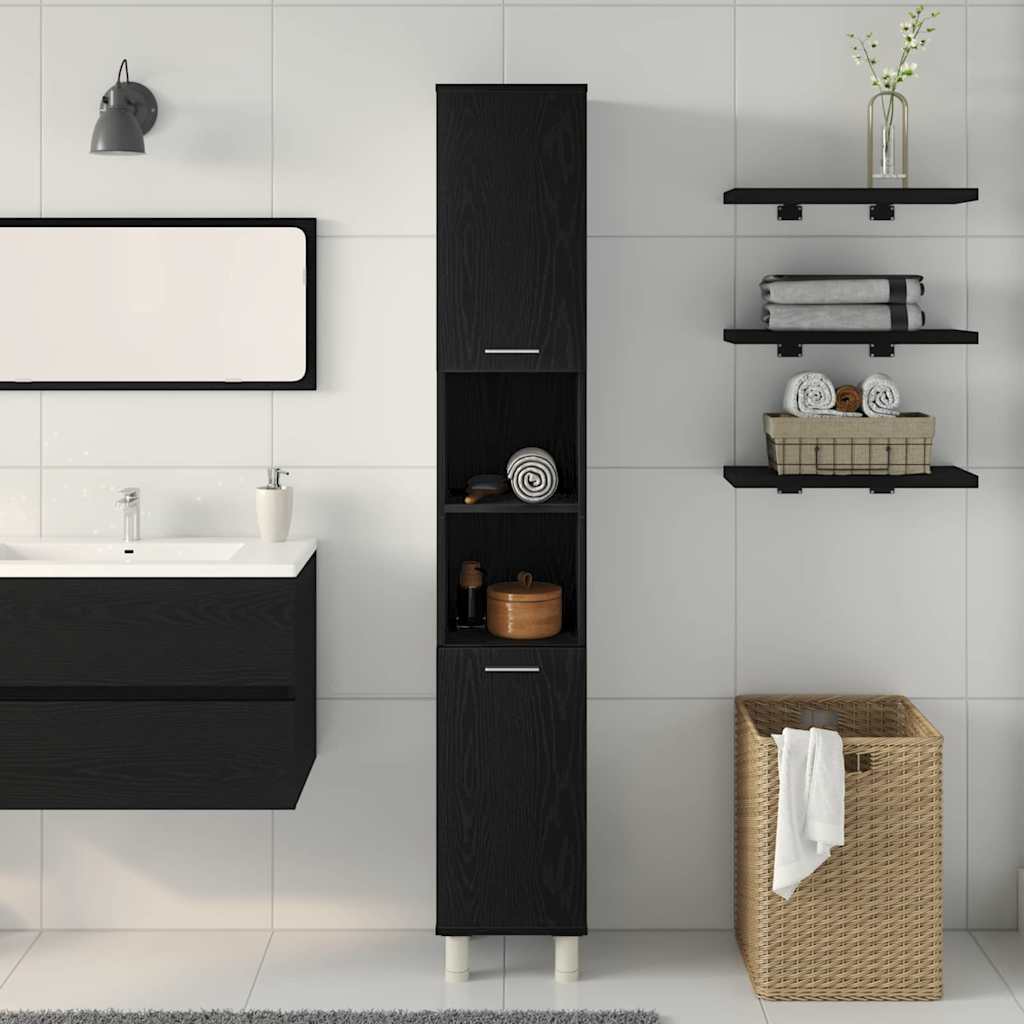 Badezimmerschrank Weiß 30x30x179 cm Holzwerkstoff