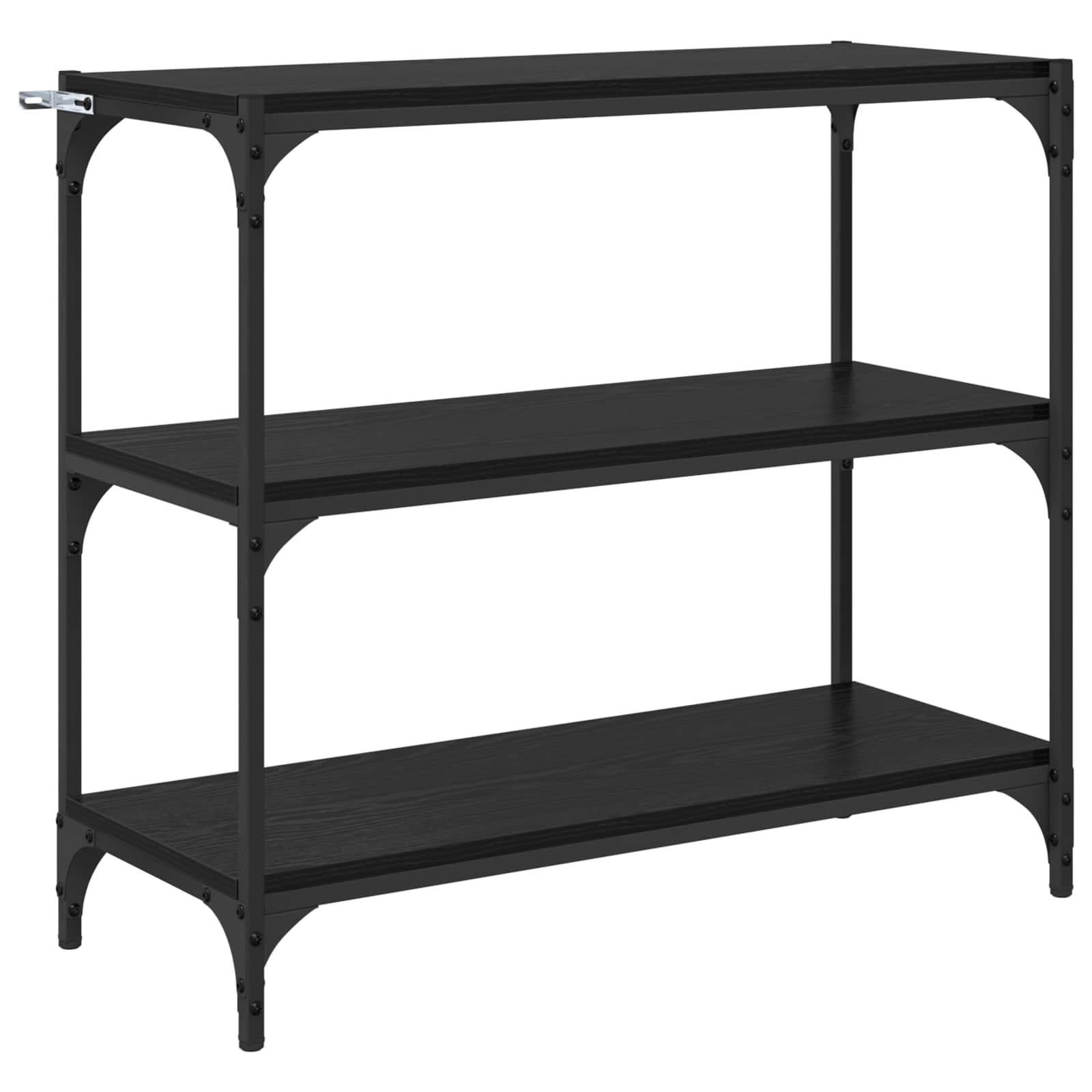 Bücherregal Schwarz 40x33x70,5 cm Holzwerkstoff und Stahl