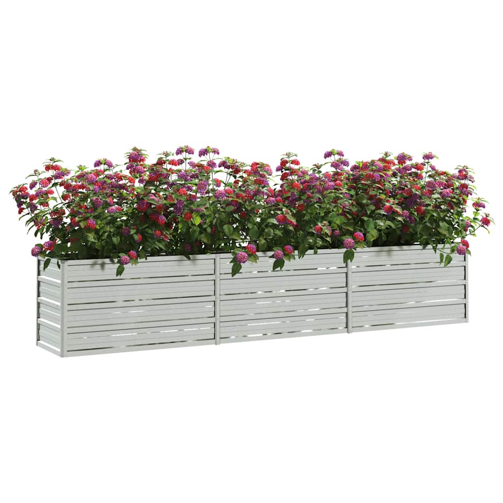 Garten-Hochbeet 160x80x77 cm Verzinkter Stahl Silbern