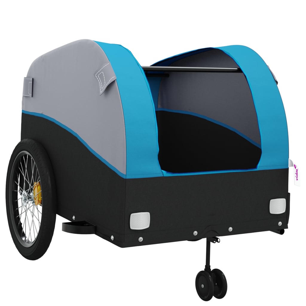Fahrradanhänger Schwarz und Orange 30 kg Eisen