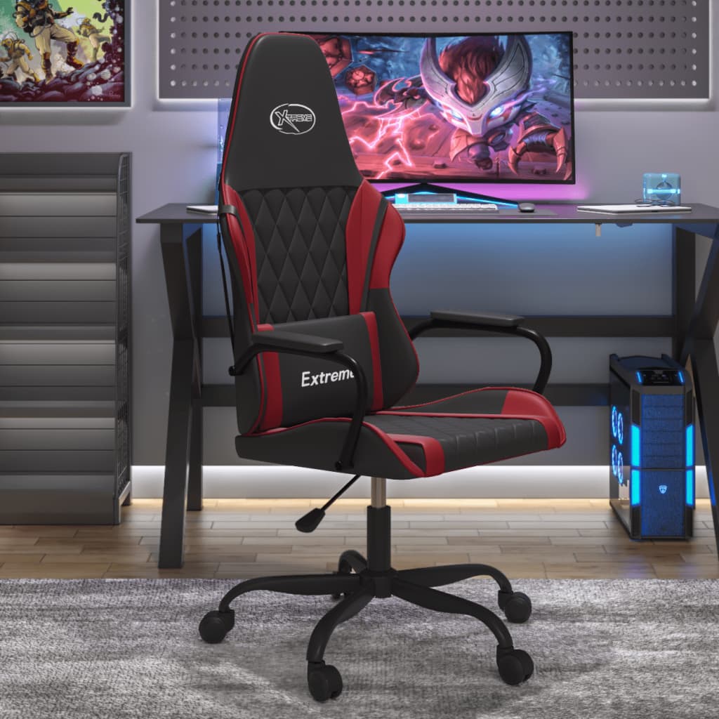 Gaming-Stuhl mit Massagefunktion Schwarz und Blau Kunstleder