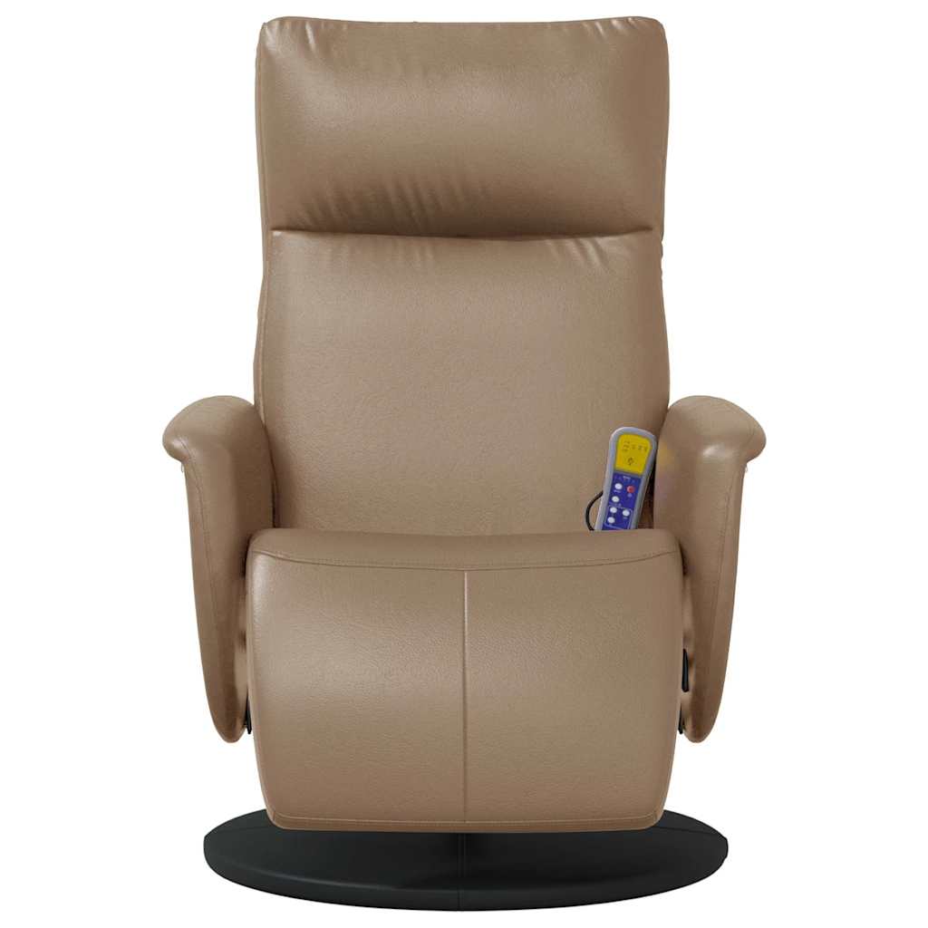 Massagesessel mit Fußteil Creme Kunstleder