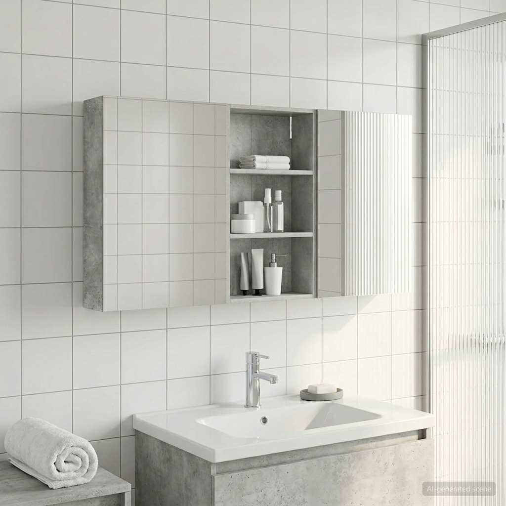Badezimmerschrank-Set 3 pcs 80 x 10,5 x 50 cm Holzwerkstoff