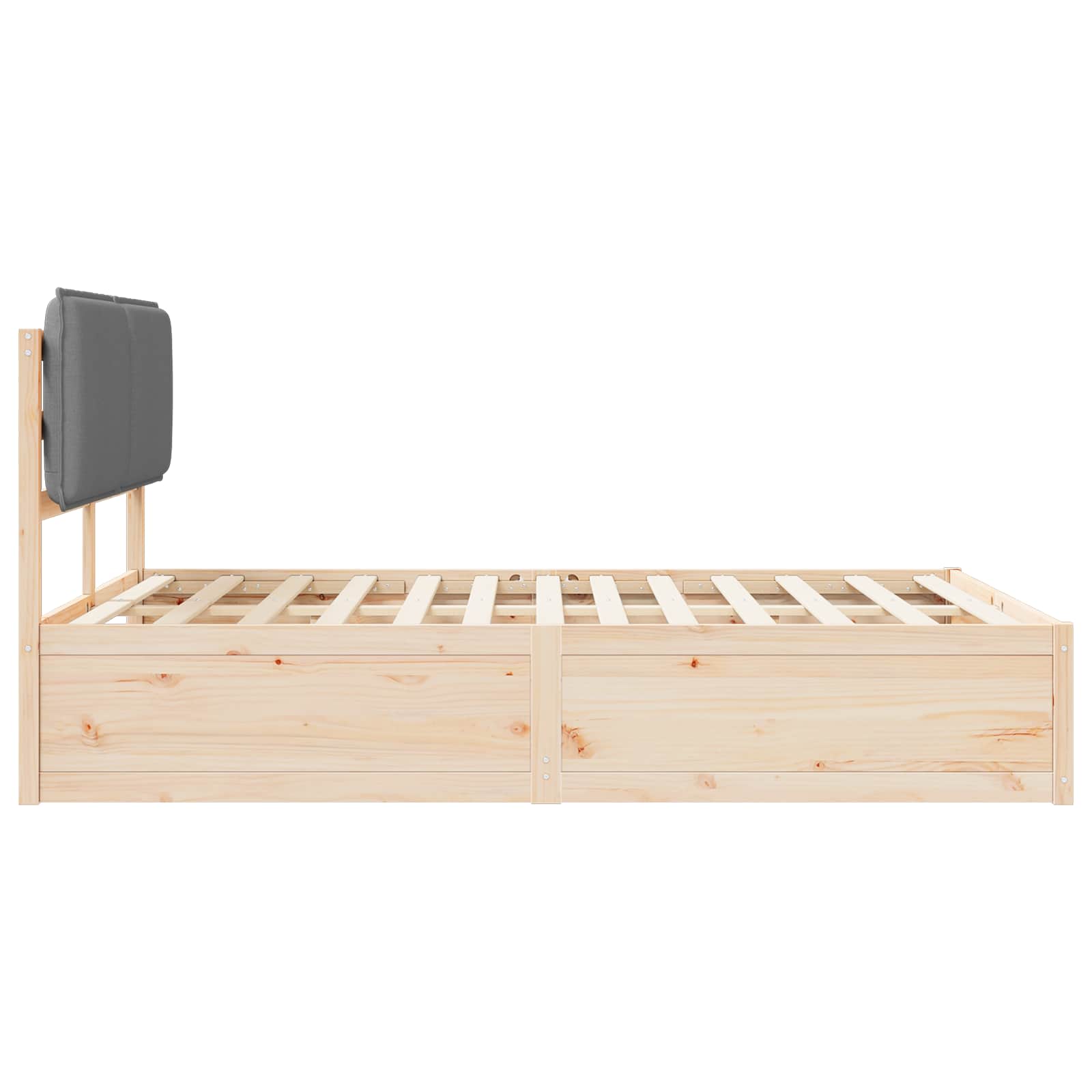 Bettgestell mit gepolstertem Kopfteil Hellgrau 200 x 200 cm