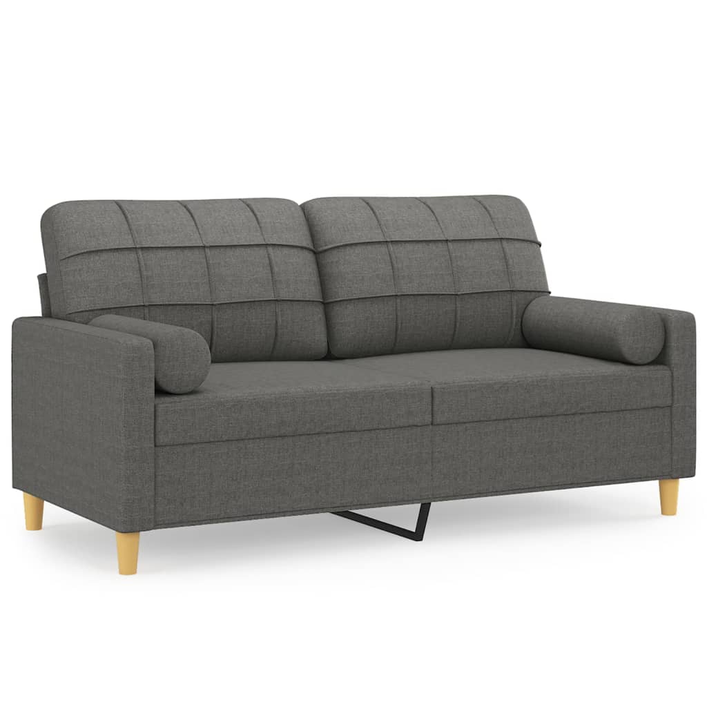 2-Sitzer-Sofa mit Zierkissen Braun 120 cm Stoff