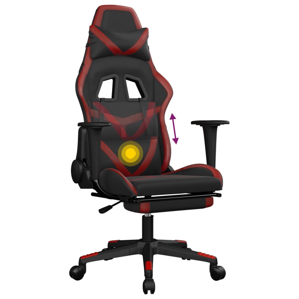 Gaming-Stuhl mit Massagefunktion Schwarz und Grün Kunstleder
