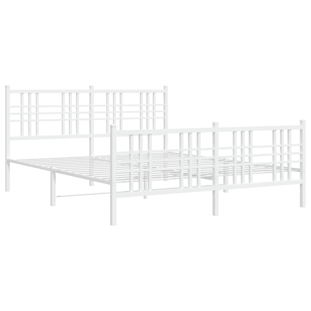 Bettgestell mit Kopf- und Fußteil Metall Schwarz 90x200 cm