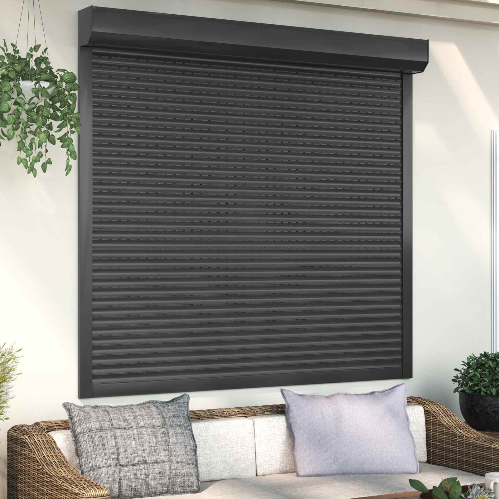 Rollladen Weiß 70 x 100 cm Aluminium und Polyurethan