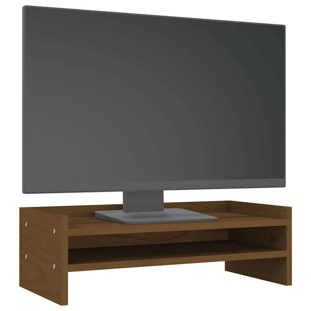 Monitorständer 50x24x16 cm Massivholz Kiefer