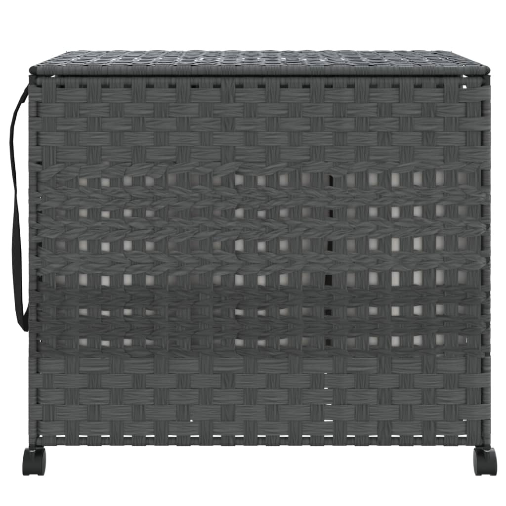 Wäschekorb mit Rollen 66x35x60 cm Rattan