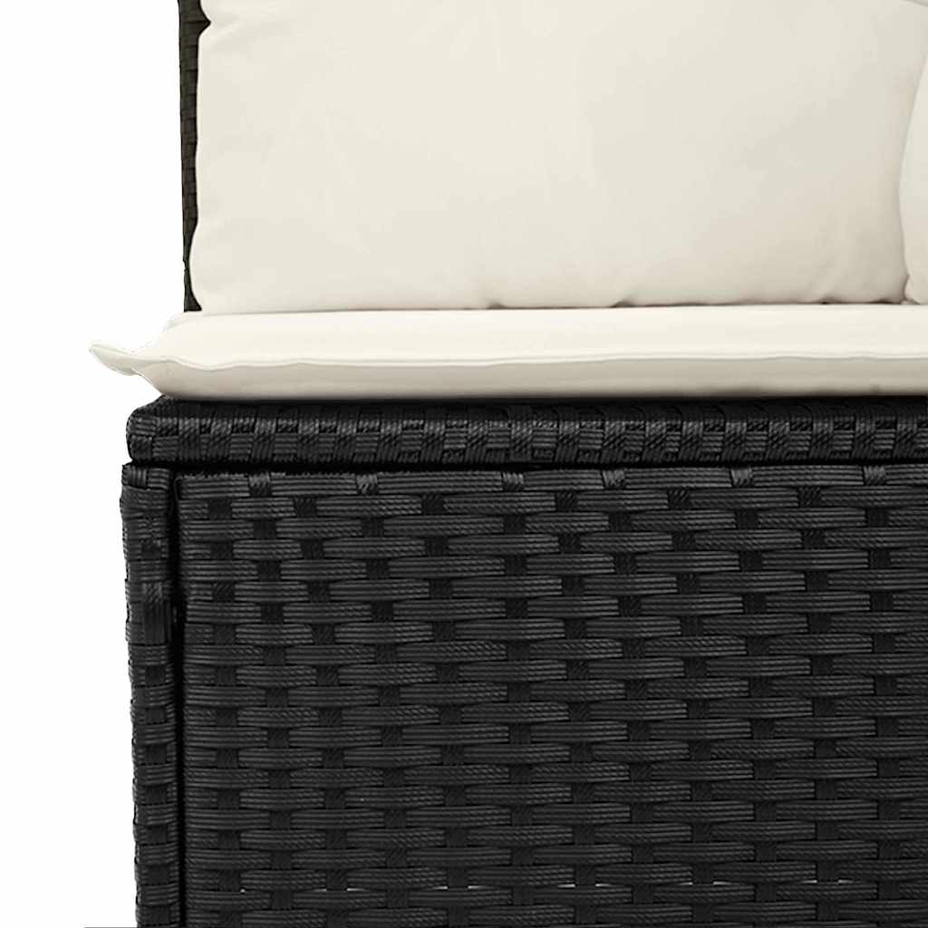 Garten Essgruppe mit Kissen 7 pcs Schwarz und Creme