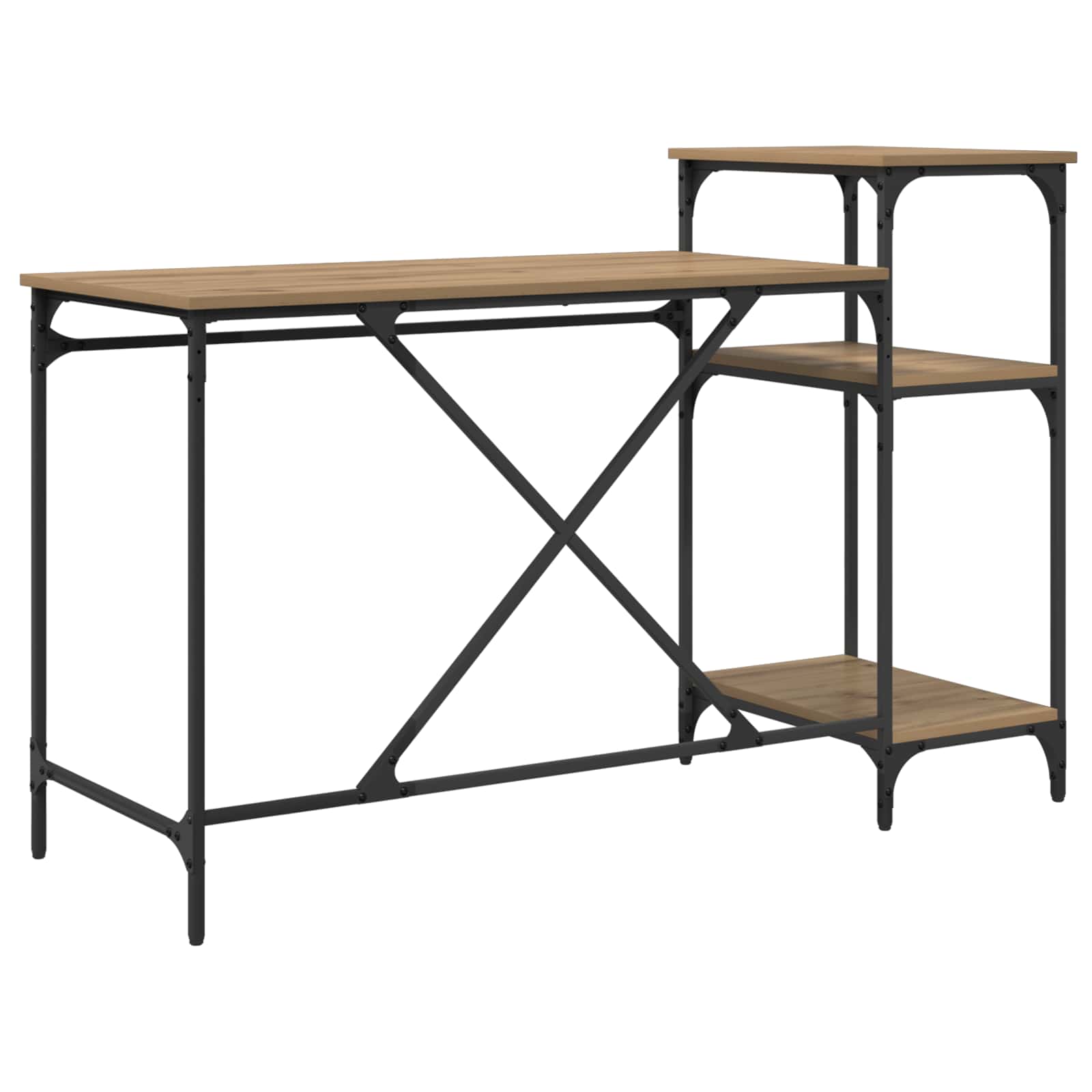 Schreibtisch mit Regal Sonoma-Eiche 135x50x90 cm Holzwerkstoff
