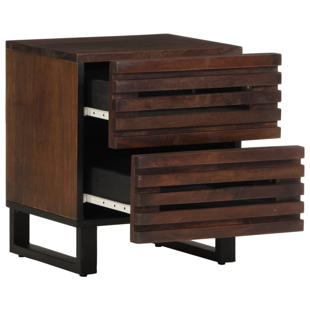 Nachttisch 40x34x46 cm Raues Mangoholz