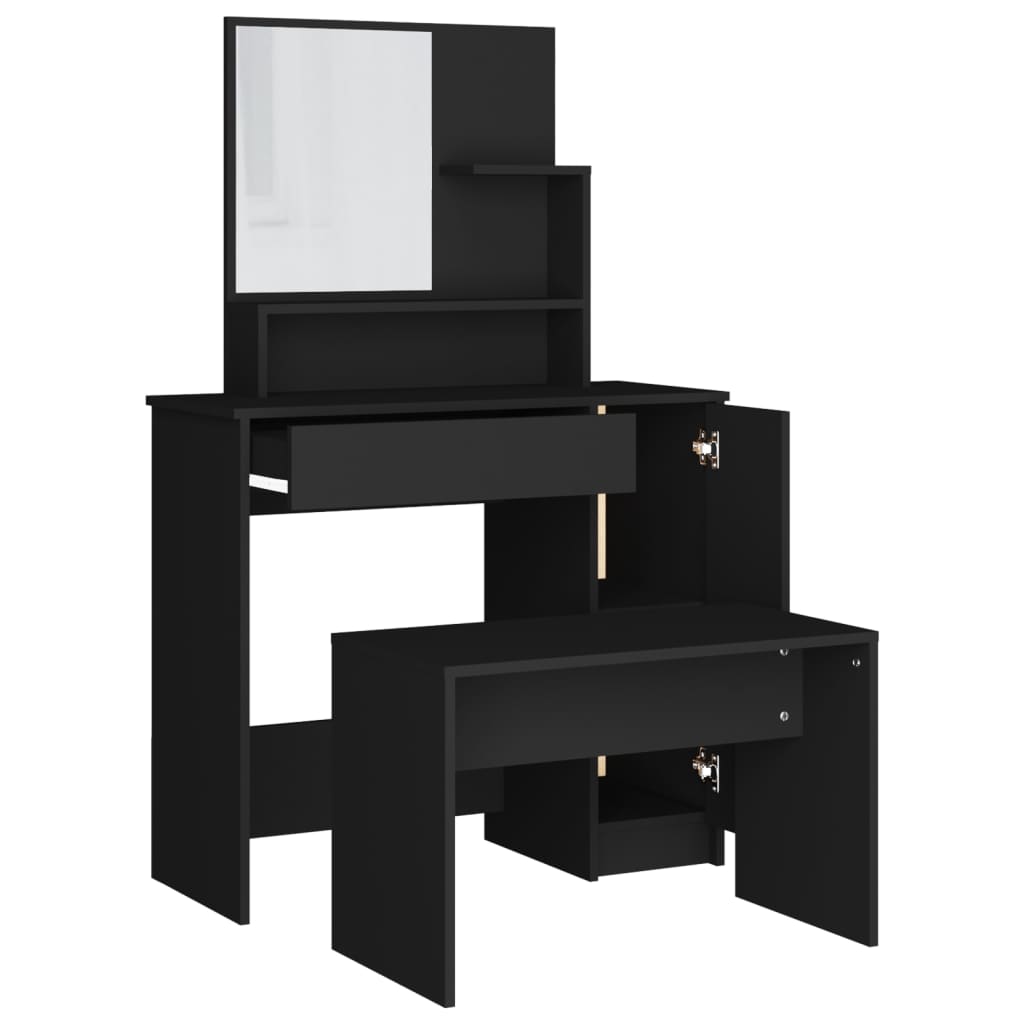 Schminktisch-Set Weiß 86,5x35x136 cm