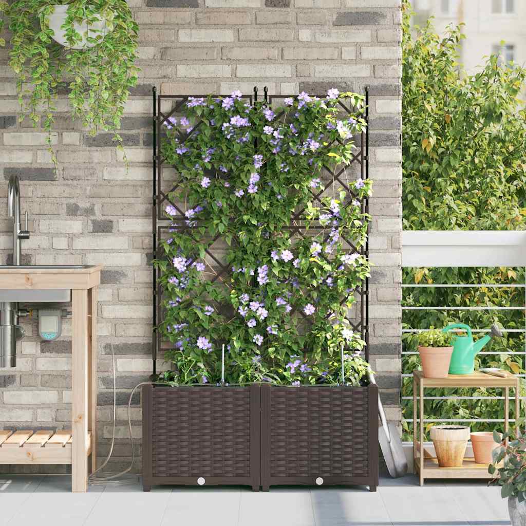 Garten-Pflanzgefäß 4 Stk. Braun 160 x 40 x 22 cm PP