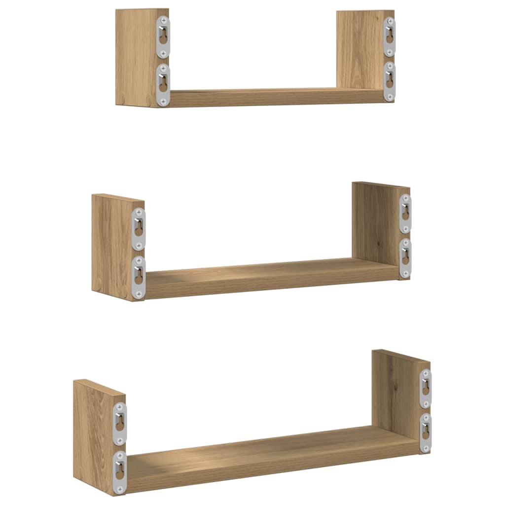 Wandregal 3 Stk. Weiß Holzwerkstoff