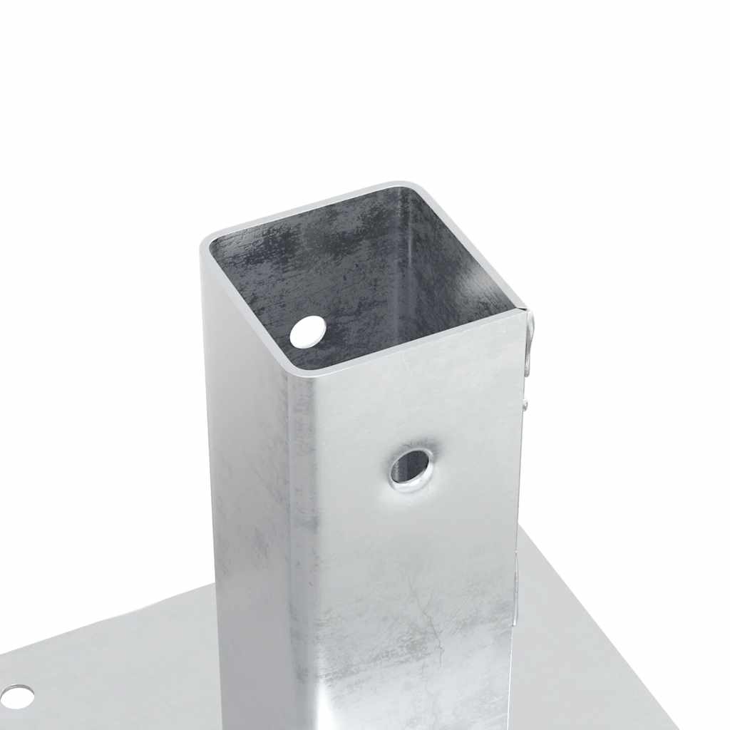 Pfostenträger Quadratisch 4Stk. Silber 46x46mm Verzinkter Stahl