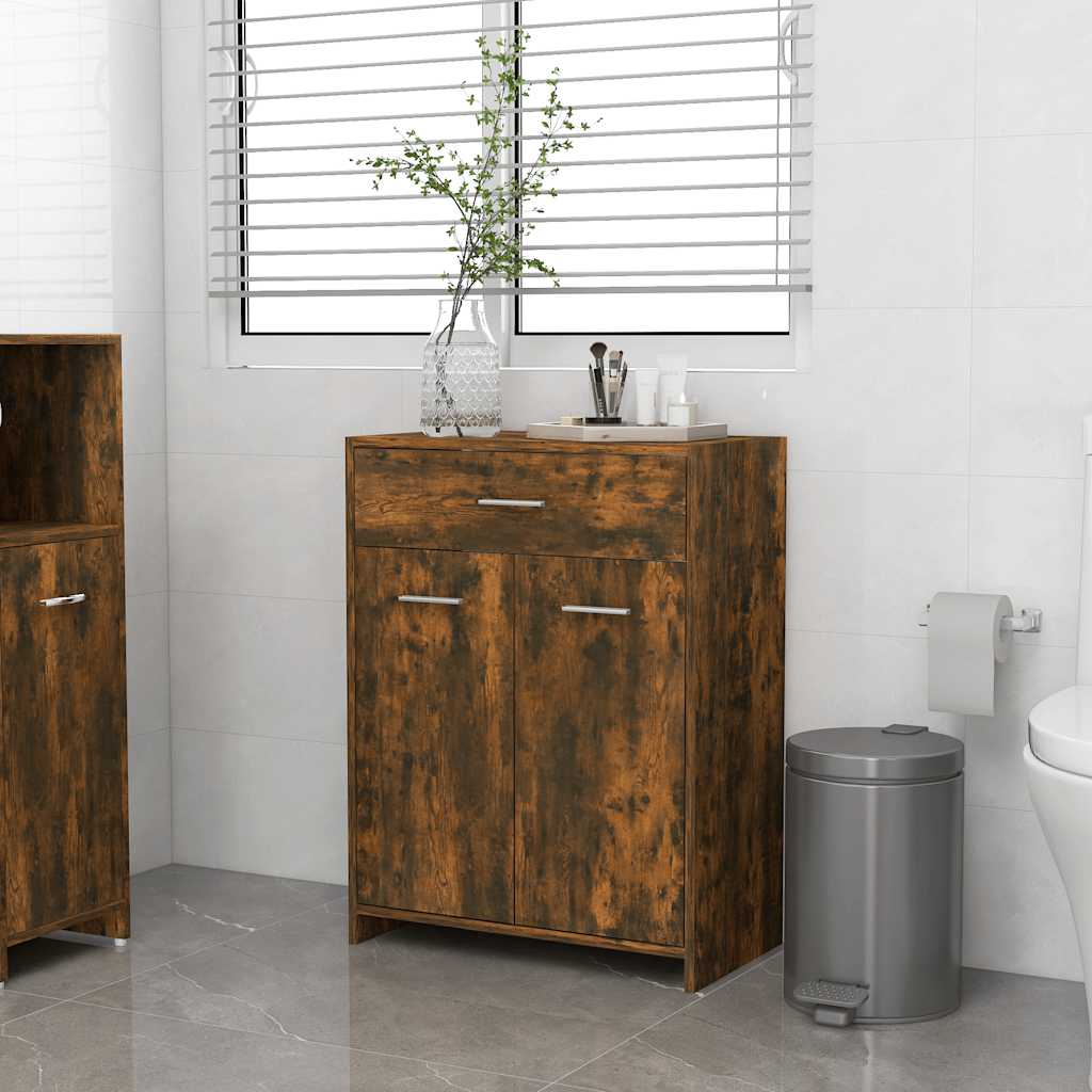 Badezimmerschrank Weiß 60x33x80 cm Holzwerkstoff