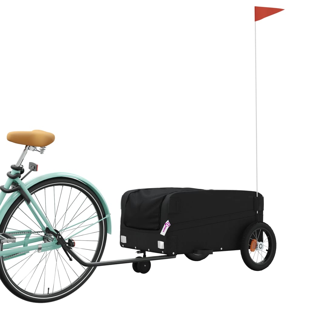 Fahrradanhänger Schwarz und Rot 30 kg Eisen