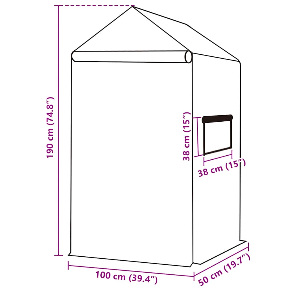 Ersatzabdeckung für Gewächshaus (4,5 m²) 300x150x200 cm Grün