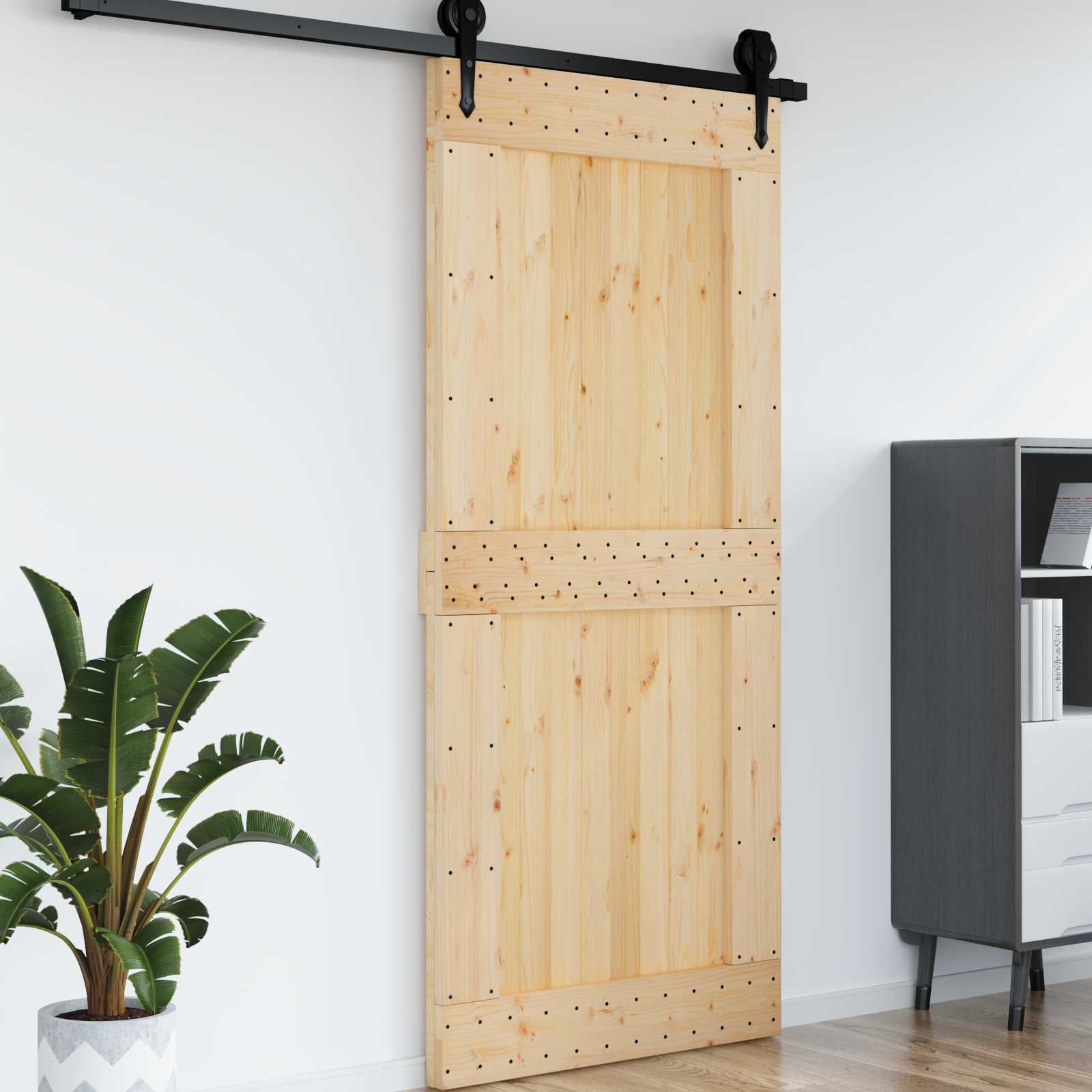 Tür NARVIK Natur 80 x 210 cm Massivkiefer