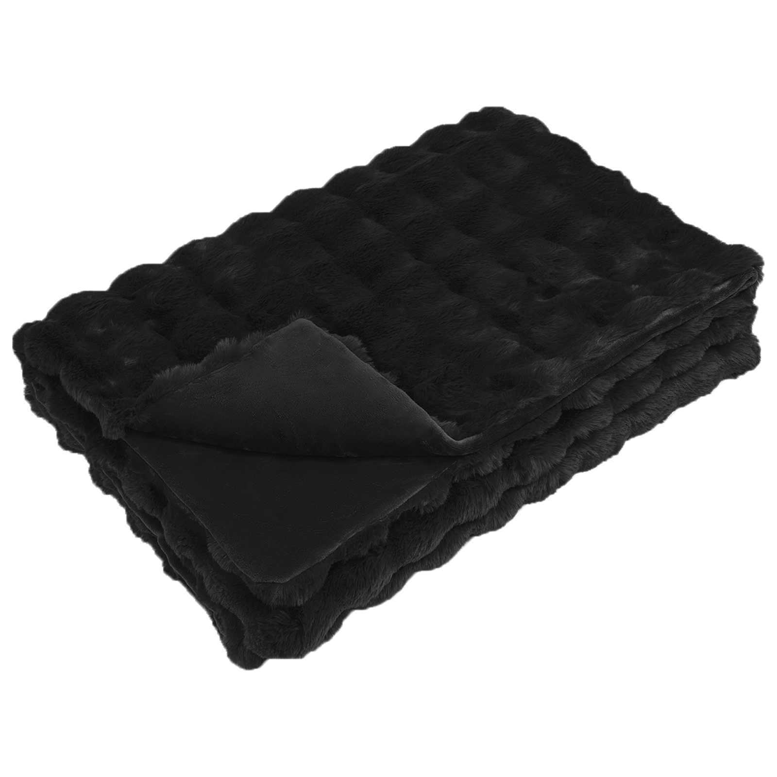 Rutschfeste Decke aus Kunstkaninchenfell Olite Beige Polyester