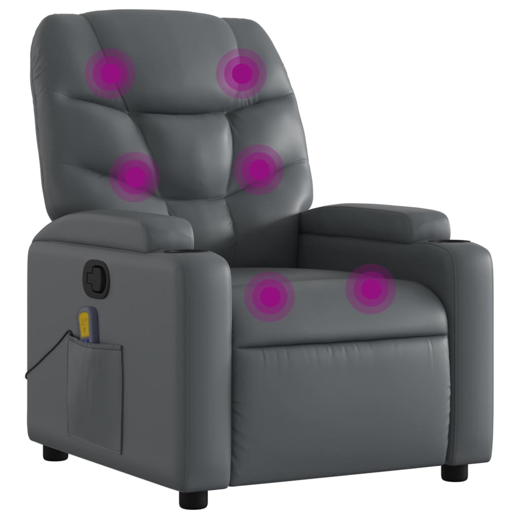 Massage-Relaxsessel, Kunstleder, Schwarz