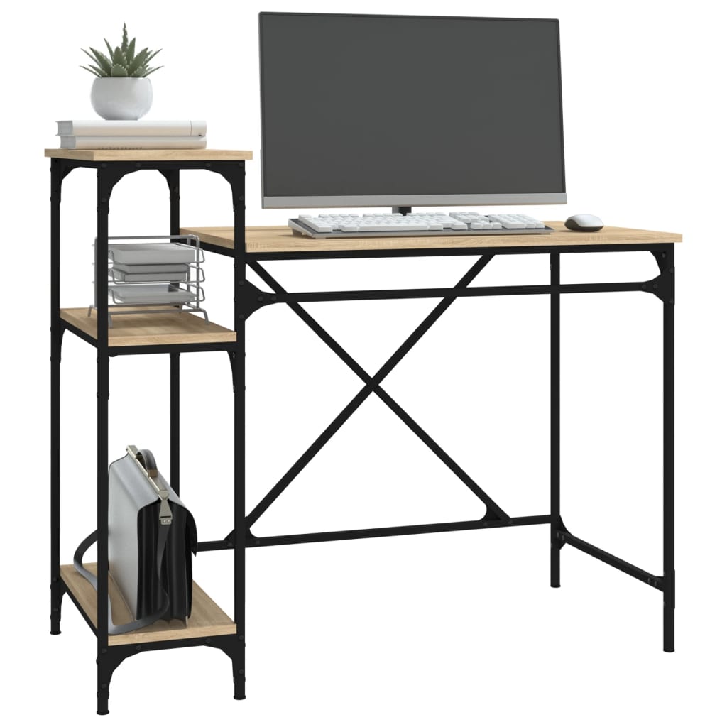 Schreibtisch mit Regal Sonoma-Eiche 135x50x90 cm Holzwerkstoff