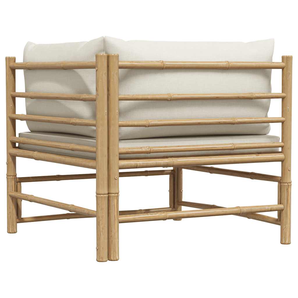 3-tlg. Garten-Lounge-Set mit Kissen Bambus