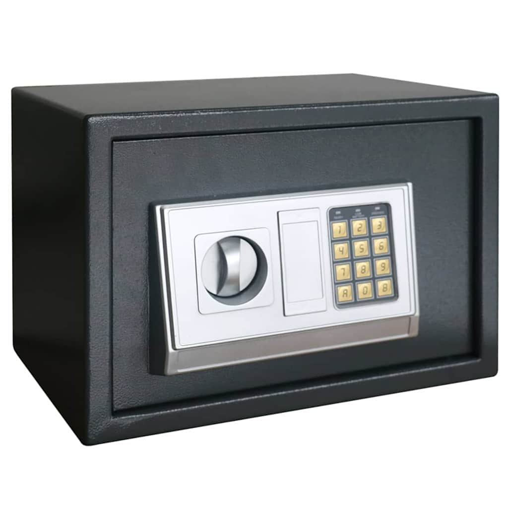 Digitaler Safe mit Schloss Dunkelgrau 23 x 17 x 17 cm Stahl