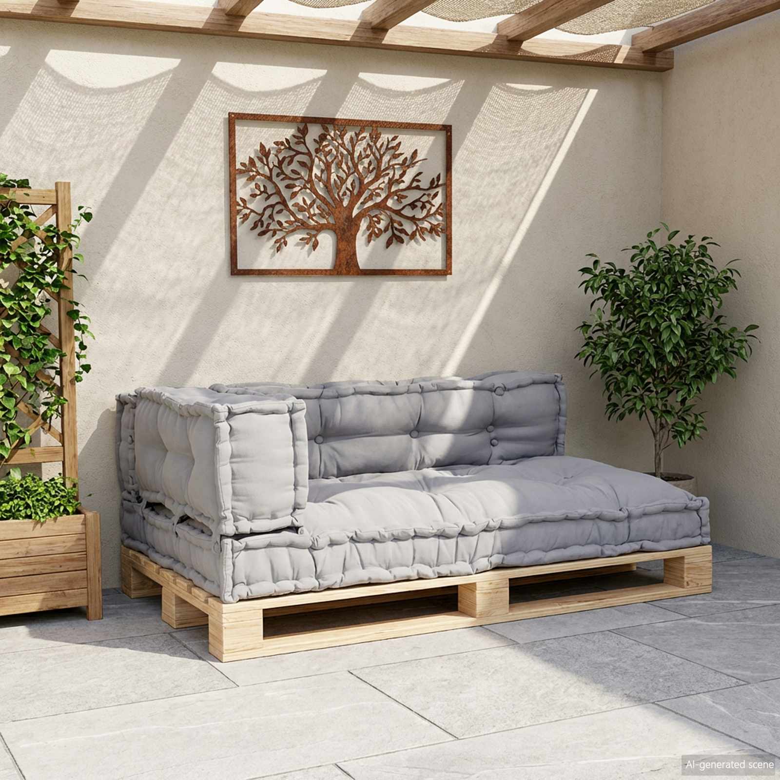 Palettensofa-Auflage Mehrfarbig Stoff Patchwork