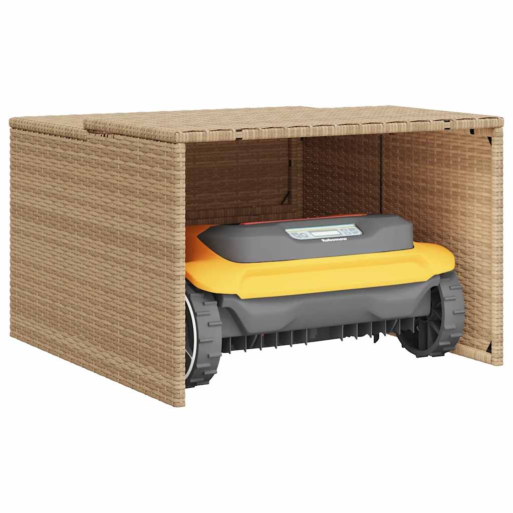 Mähroboter-Garage Schwarz 86x90x52/57 cm Poly Rattan