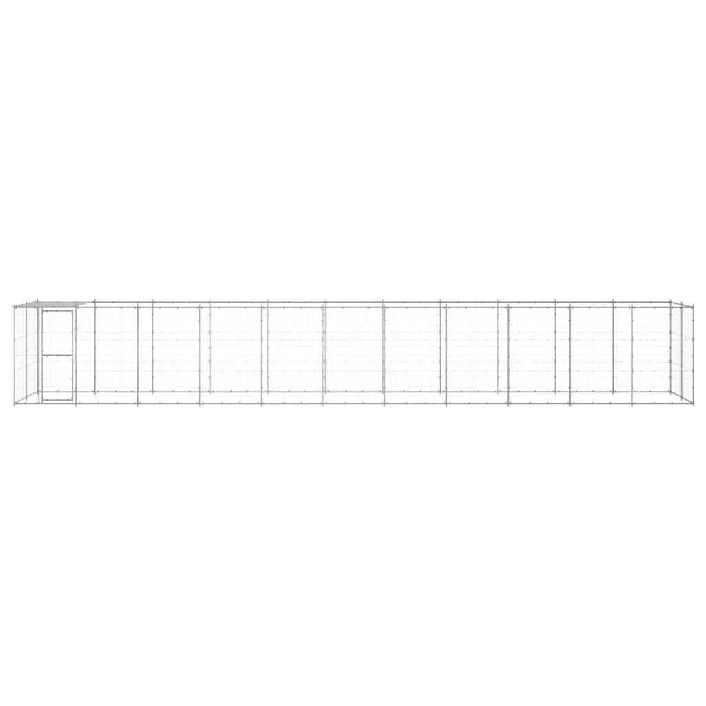 Outdoor-Hundezwinger mit Überdachung Stahl 7,26 m²