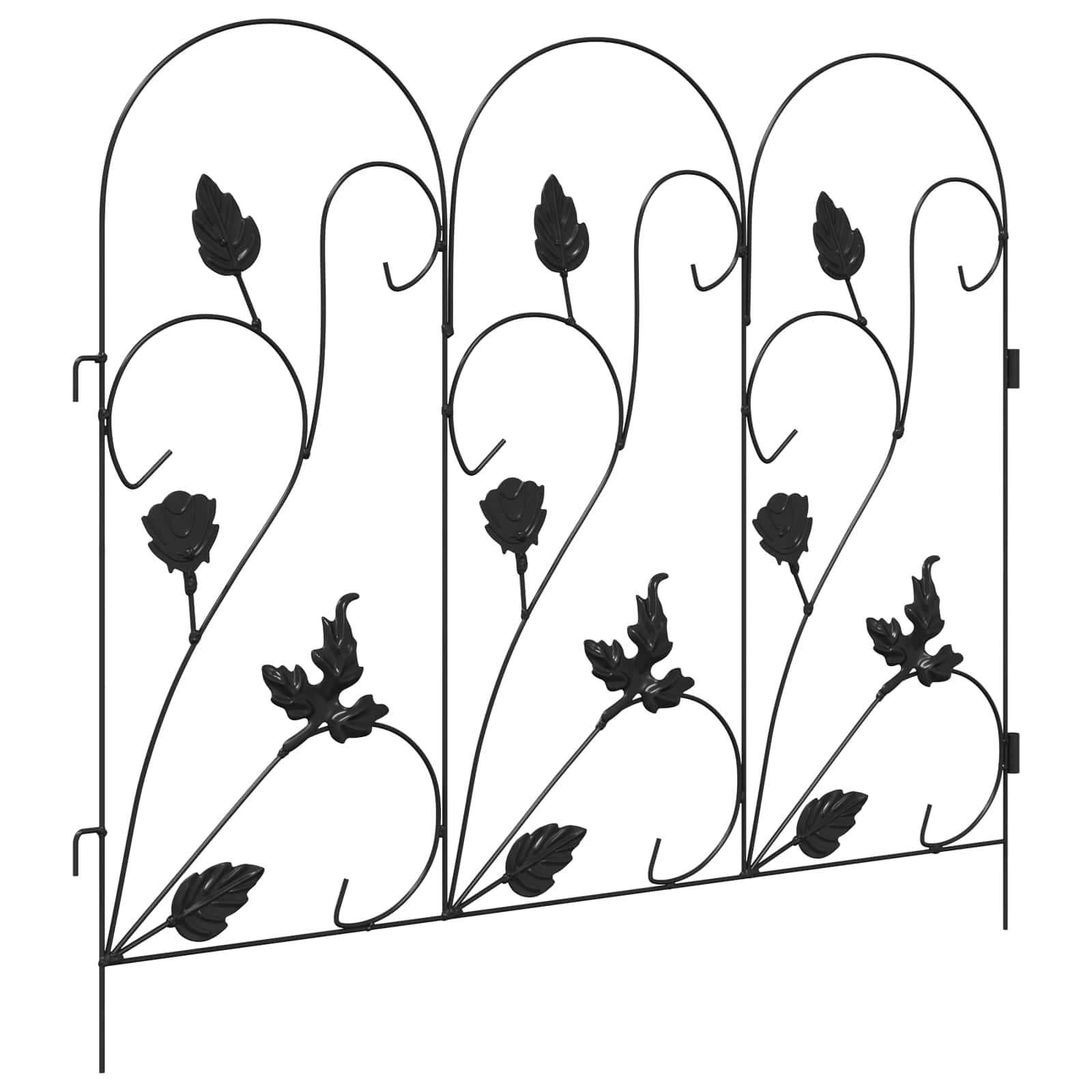 Gartenzaun 5 pcs Schwarz Stahl