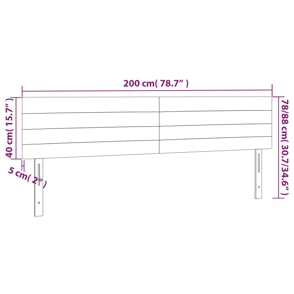 Kopfteil Hellgrau 80x5x118/128 cm Samt