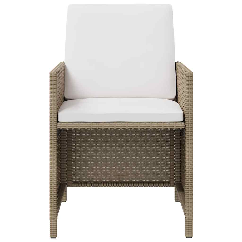 4-tlg. Gartenstuhl und Hocker Set Poly Rattan Schwarz