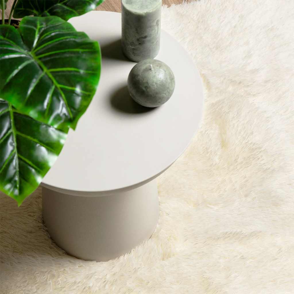 Teppich Shaggy Hochflor NAVARRA Beige 60x100 cm Polyester
