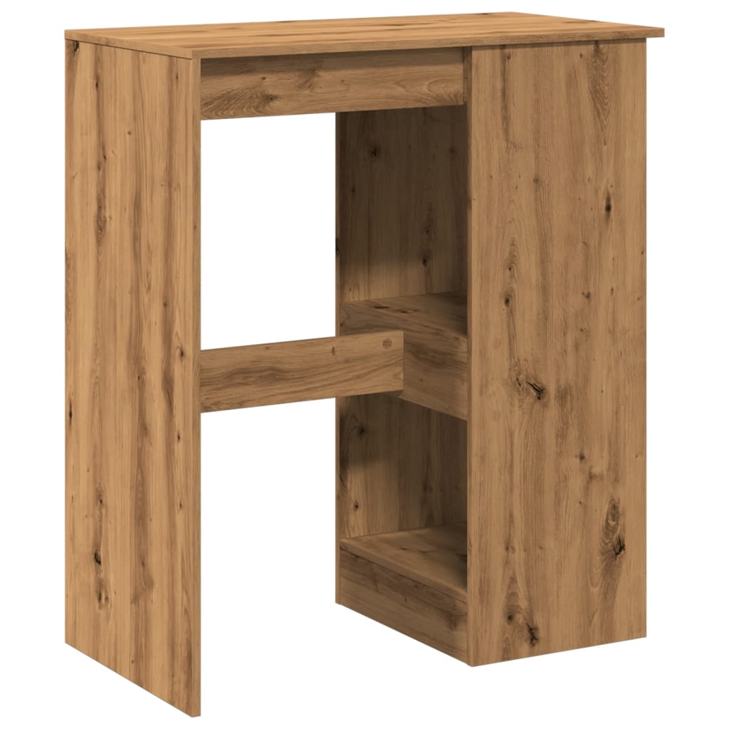 Bartisch mit Regal Schwarz Eichen-Optik 90 x 47,5 x 103,5 cm