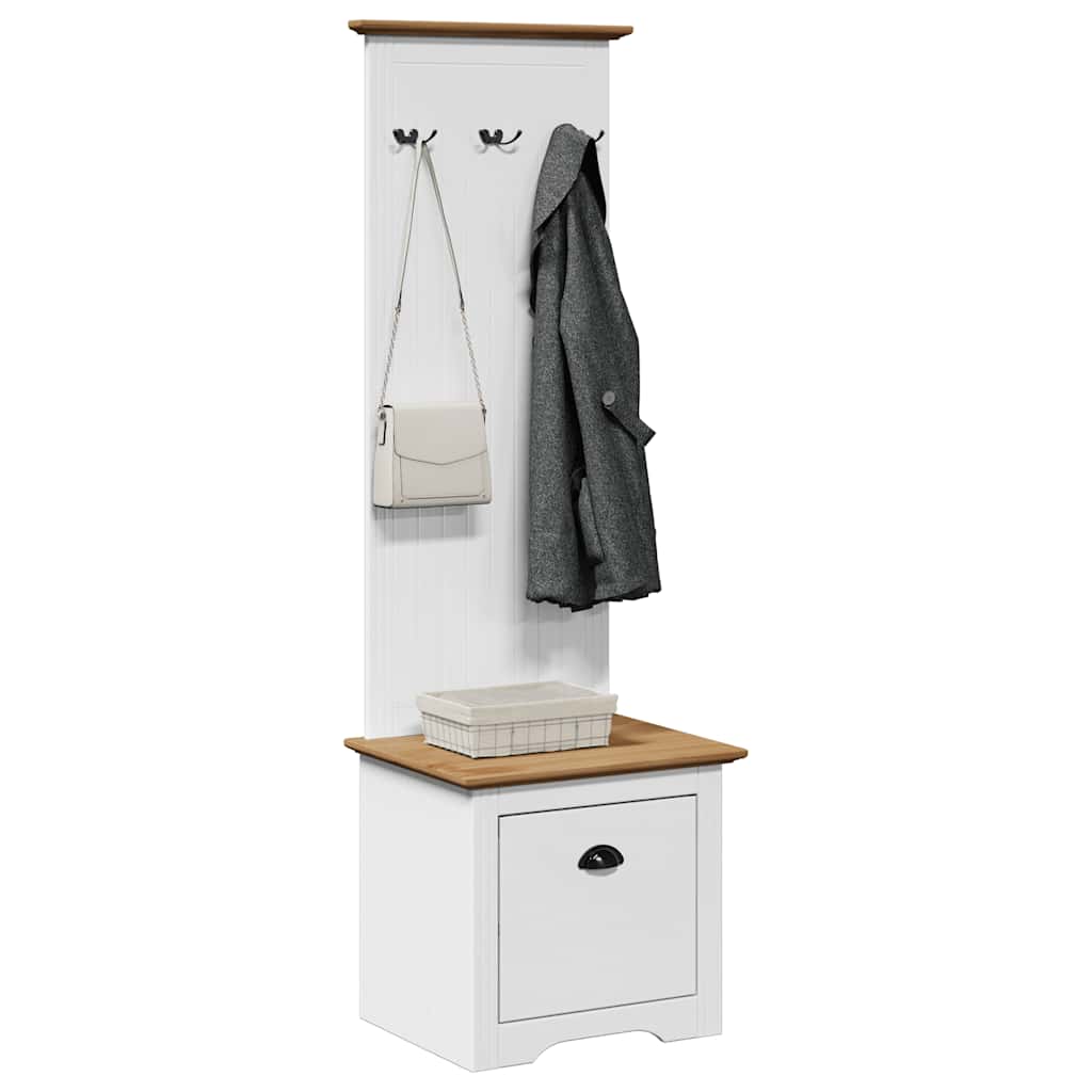 Flurschrank mit Haken BODO Weiß 50x40x157 cm