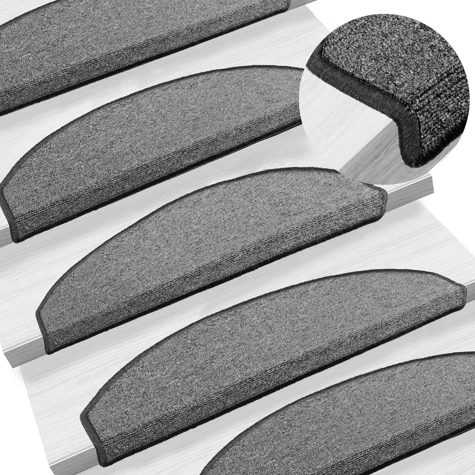 Stufenmatten 15 Stk. 56x17x3 cm Anthrazit Halbrund