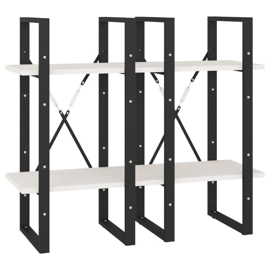 Bücherregal 2 Fächer Weiß 40x30x70 cm Holzwerkstoff