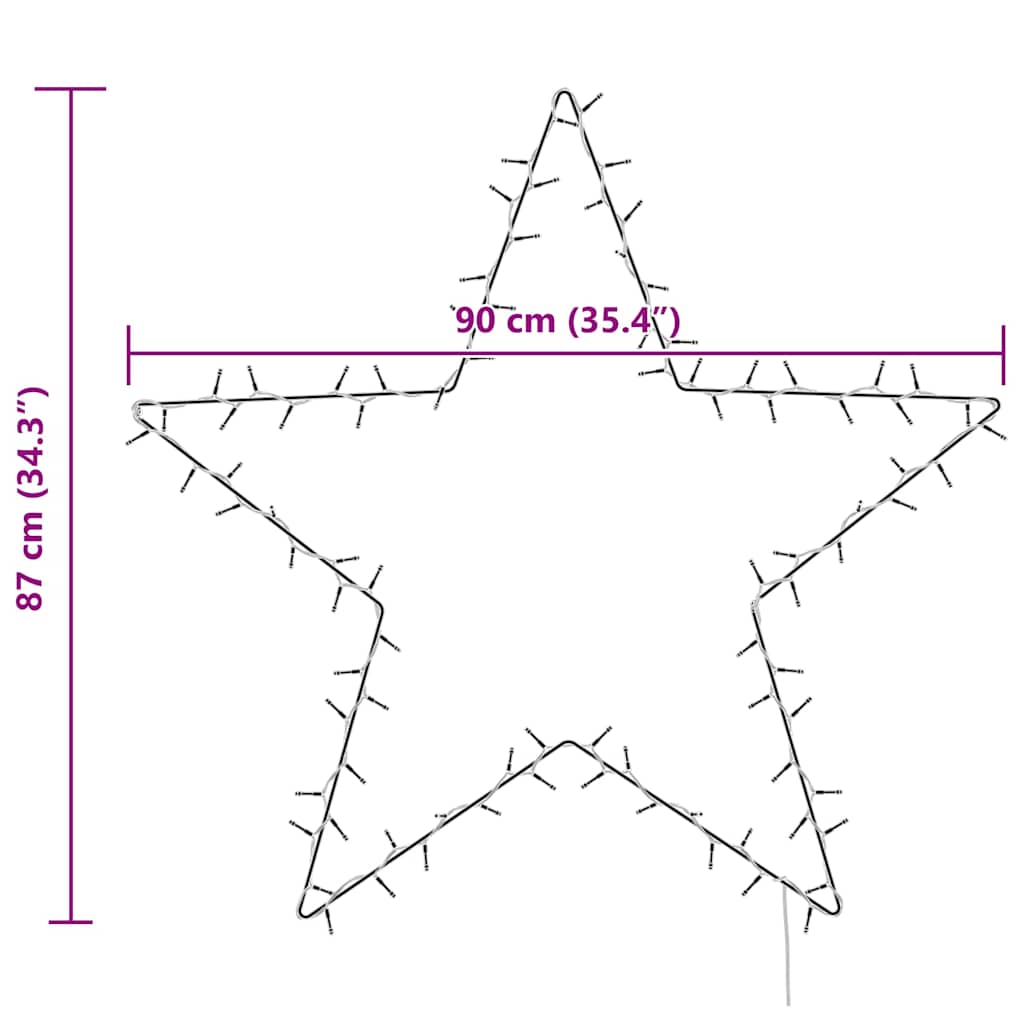 Weihnachtssterne mit Erdspießen 3 Stk. 50 LEDs 29 cm