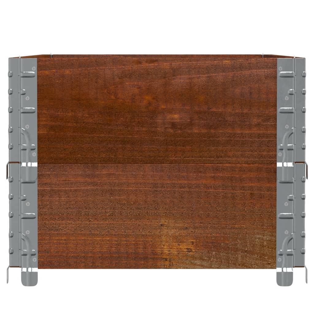 Paletten-Aufsatzrahmen Schwarz 80x60 cm Massivholz Kiefer