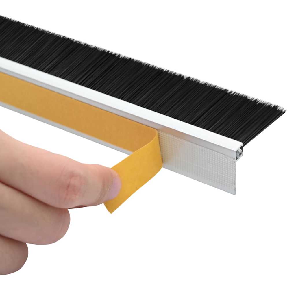Selbstklebende Türbürstendichtungen 2 pcs Braun 100 cm