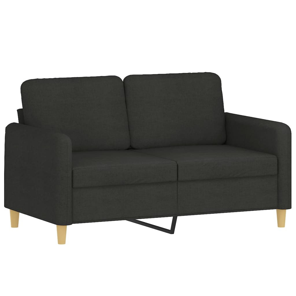 3-tlg. Sofagarnitur mit Kissen Braun Stoff