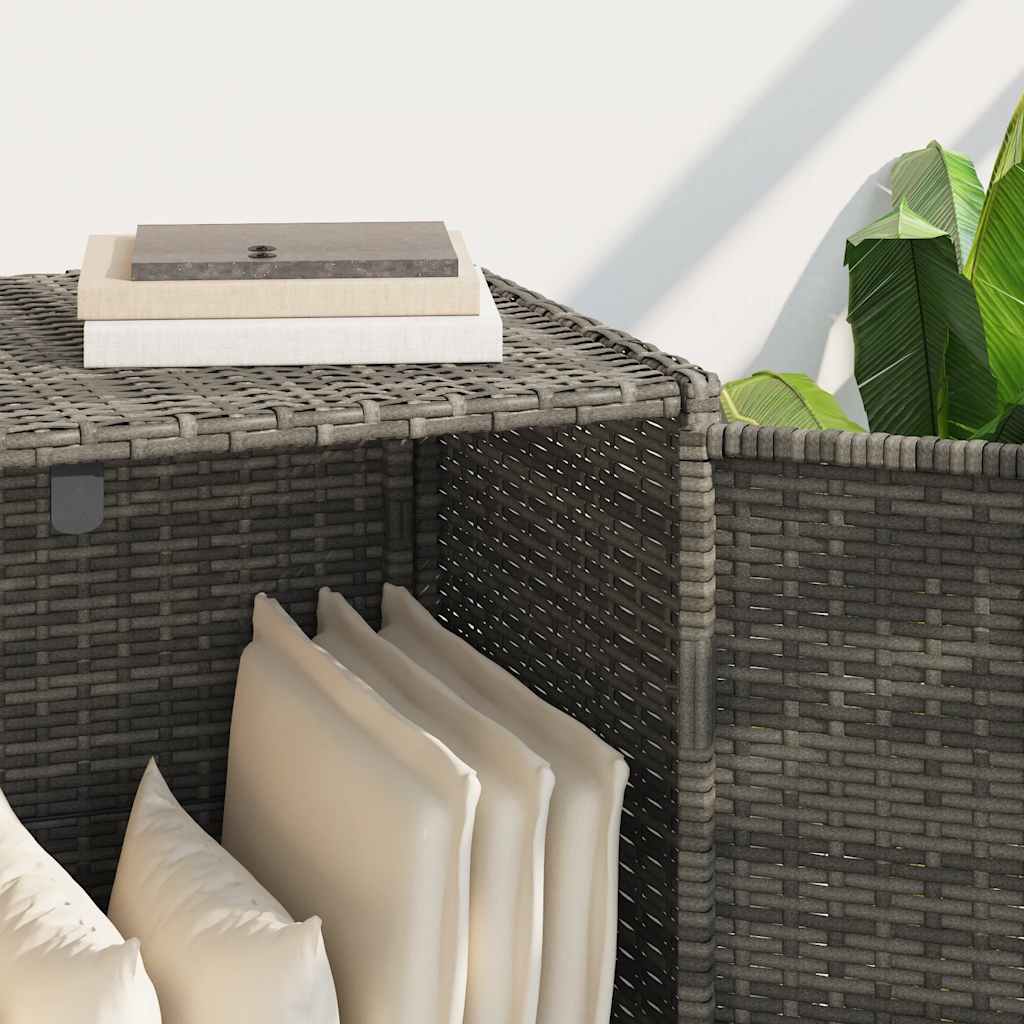 Gartenschrank Schwarz 83x45x76 cm Poly Rattan