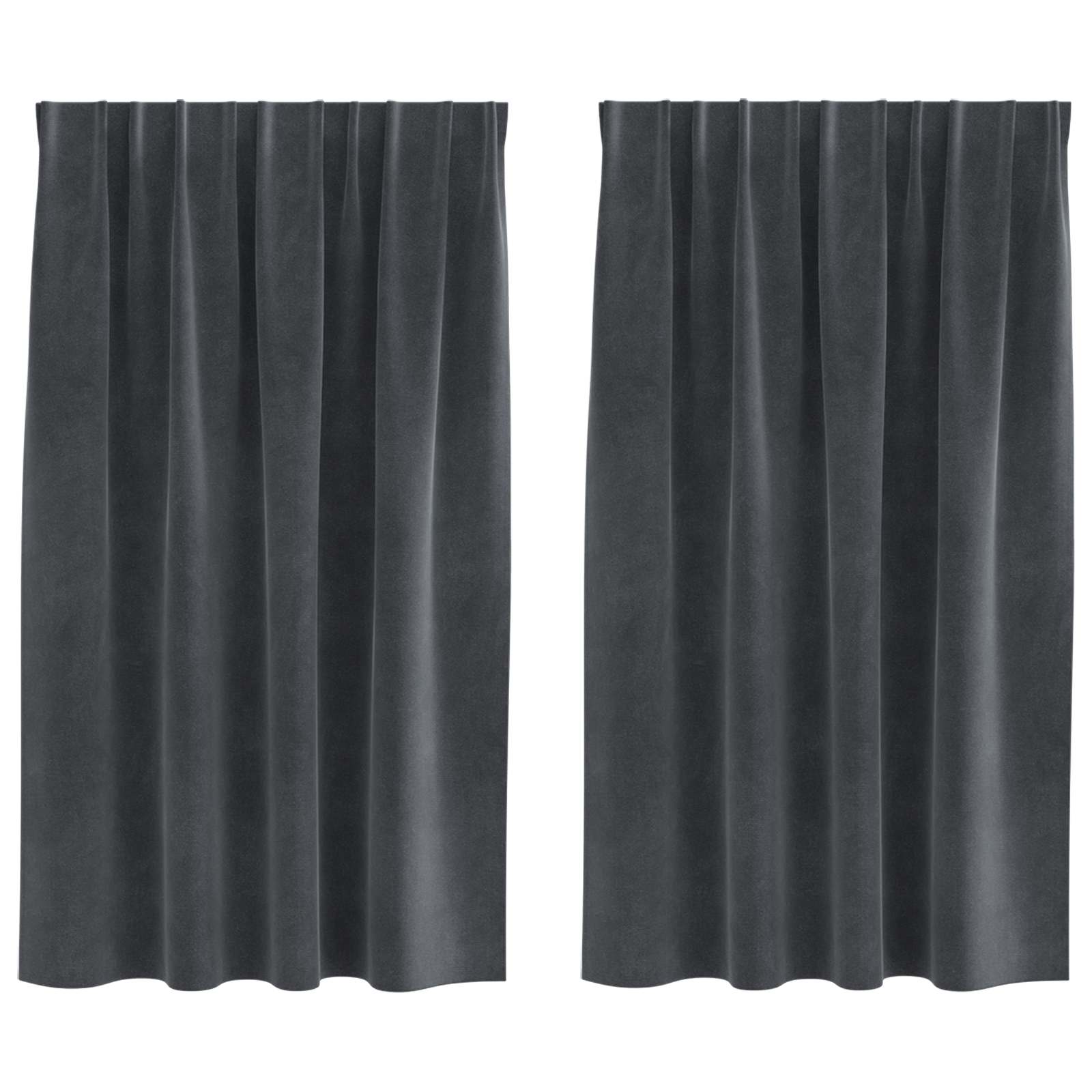 Verdunkelungsvorhänge 2 pcs Schwarz 140 x 140 cm Samt