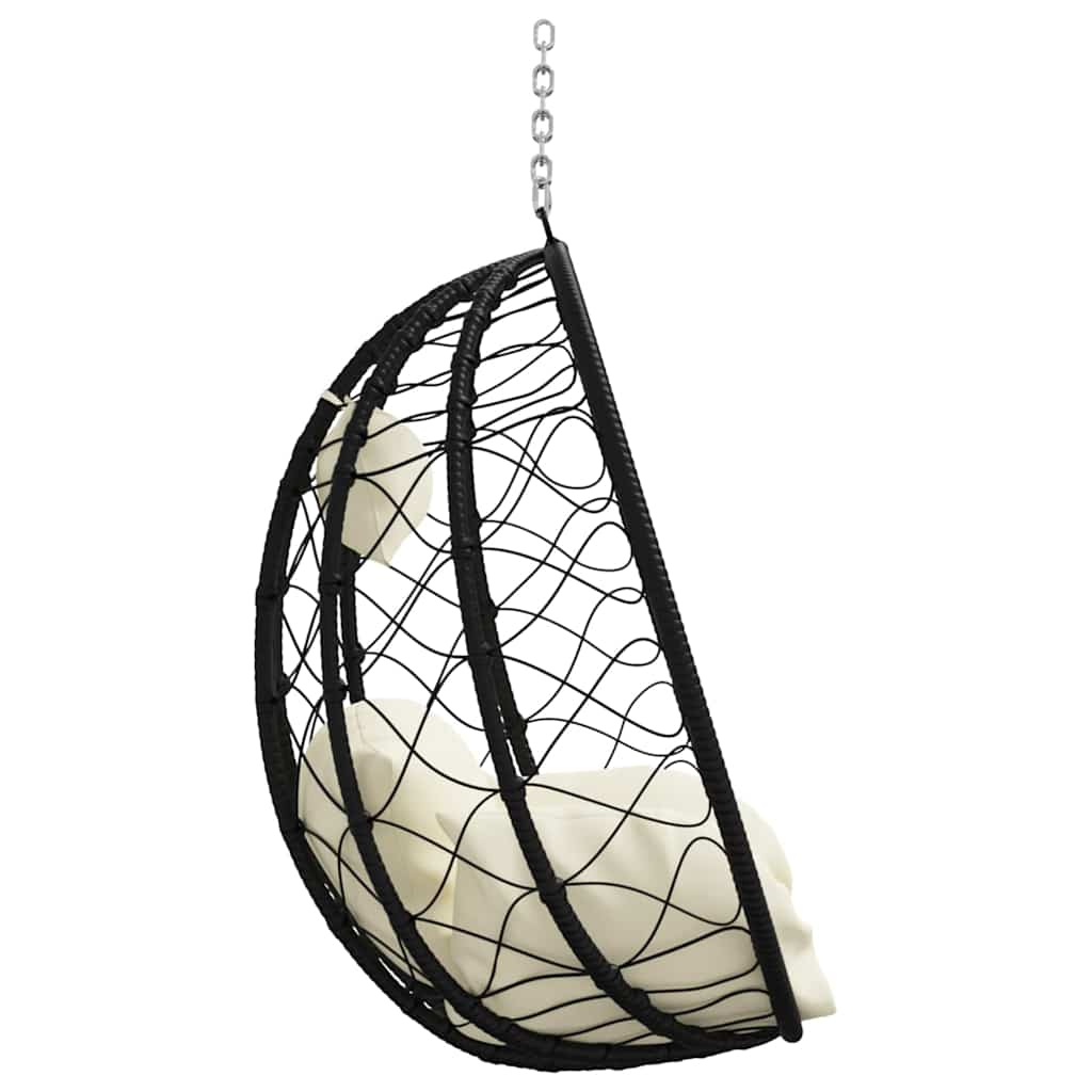Hängendes Ei-Stuhl Anthrazit 91,5 x 54,5 x 107 cm Poly-Rattan